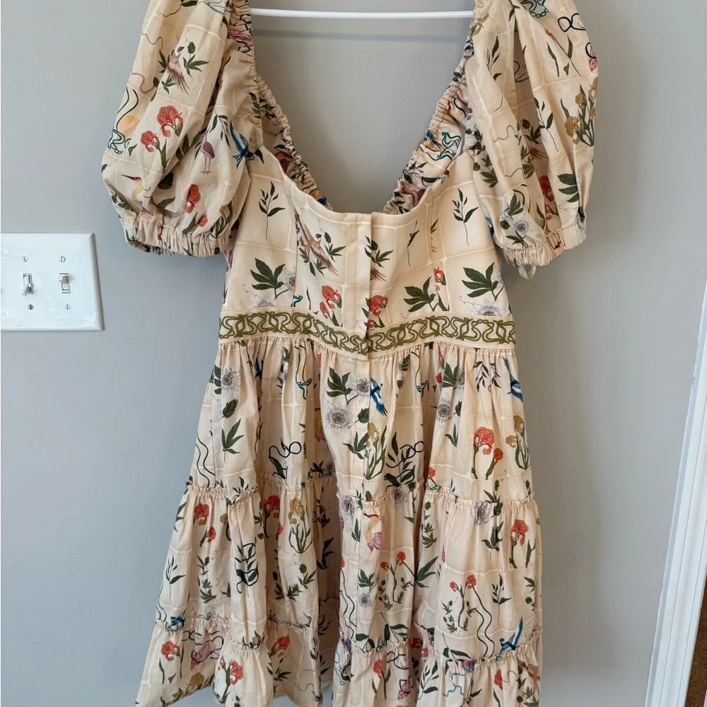 Agua by Agua Bendita Beige Floral Mini Dress - Picture 3 of 5